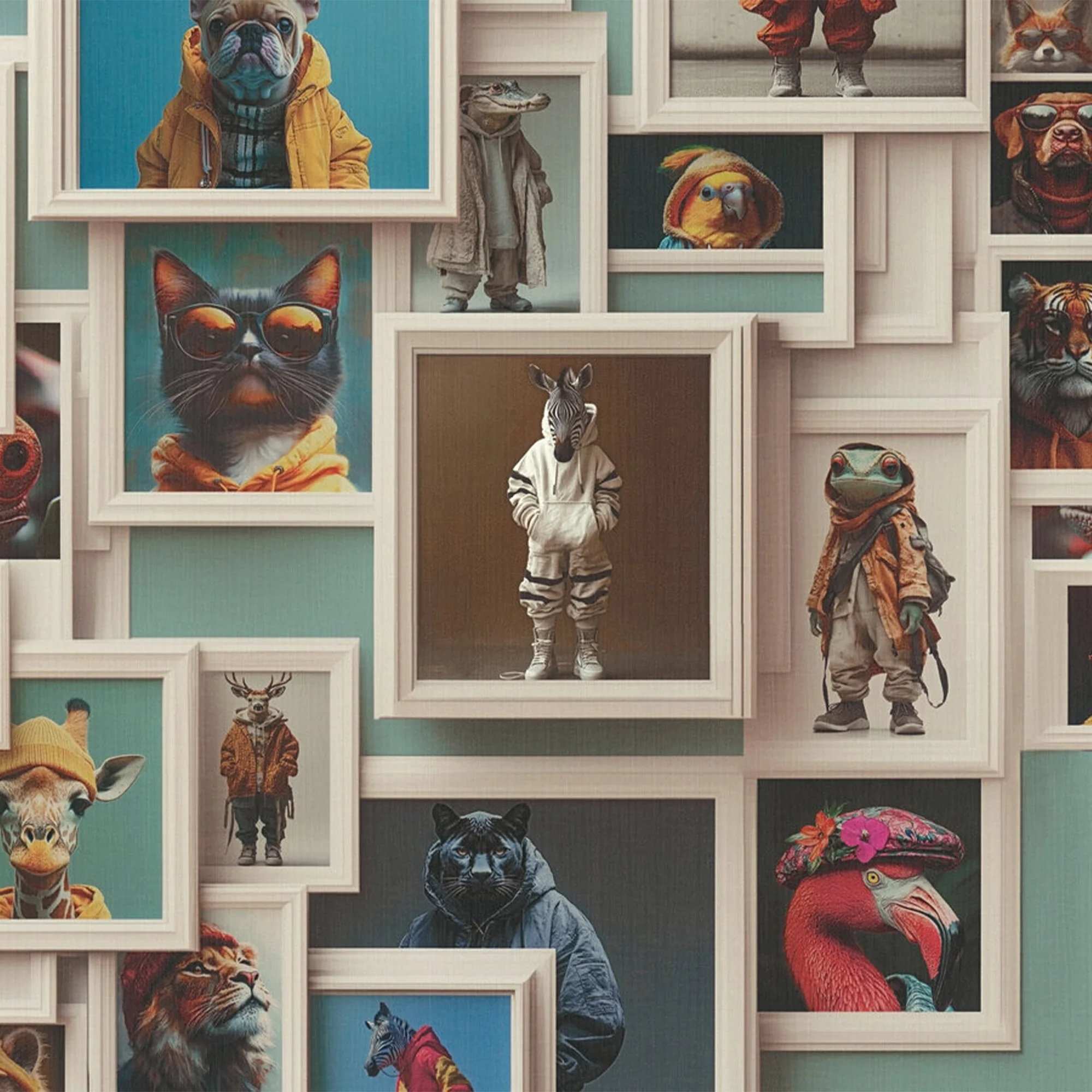 Papier peint intissé URBANIMAL coloris multicolore