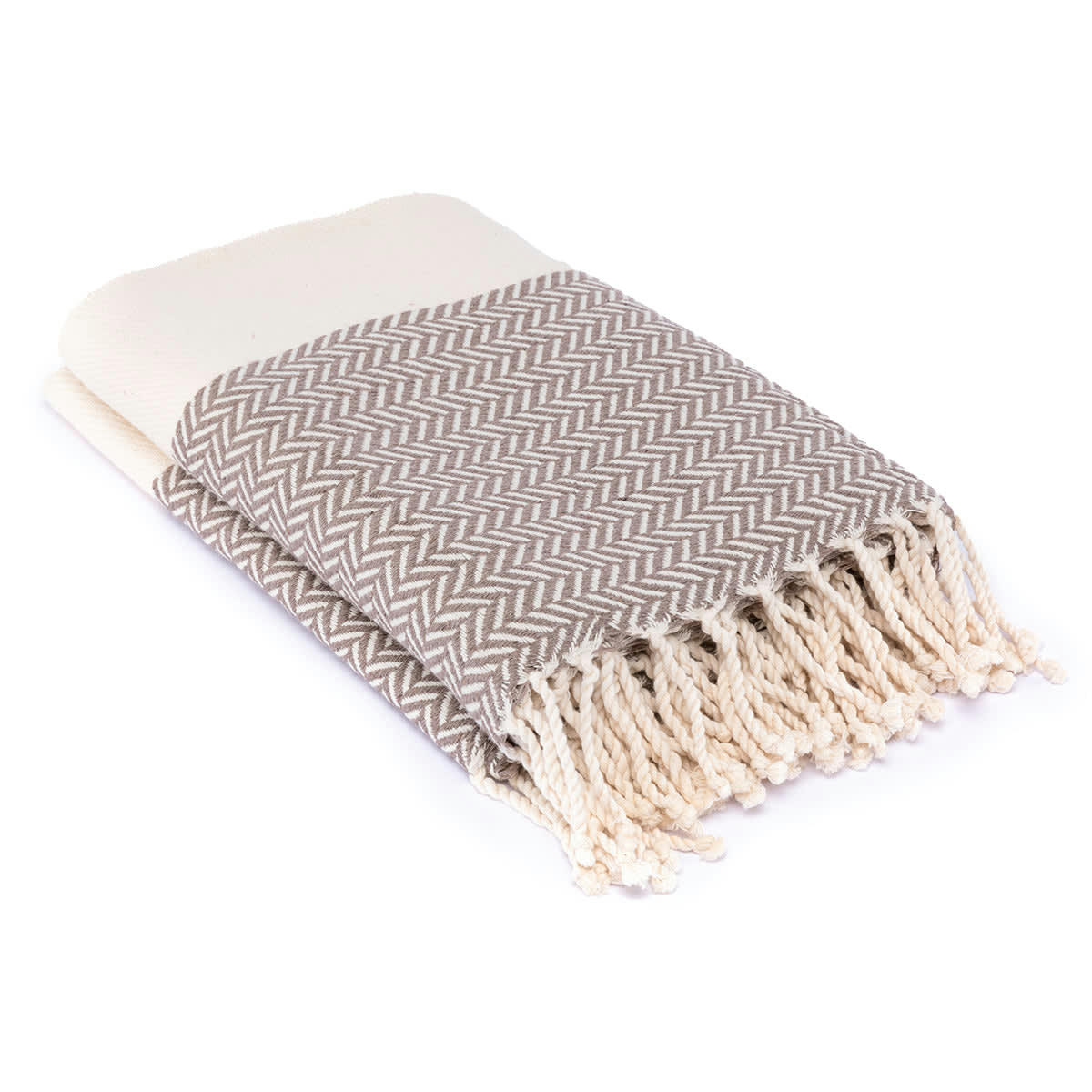 LIV - Plaid coton  130x170 taupe