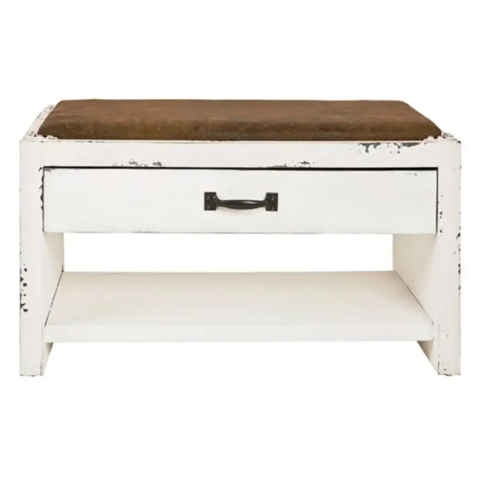 Schoenenbank met lade - 72 x 38 x 42 cm - Vintage-design