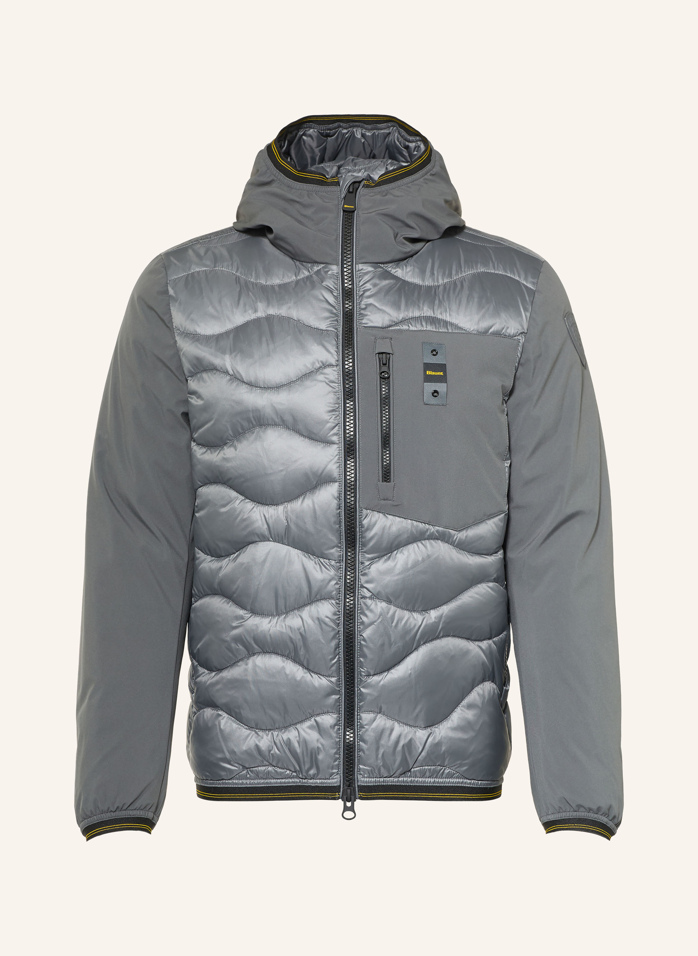Blauer Lightweight-Daunenjacke ALBERT im Materialmix