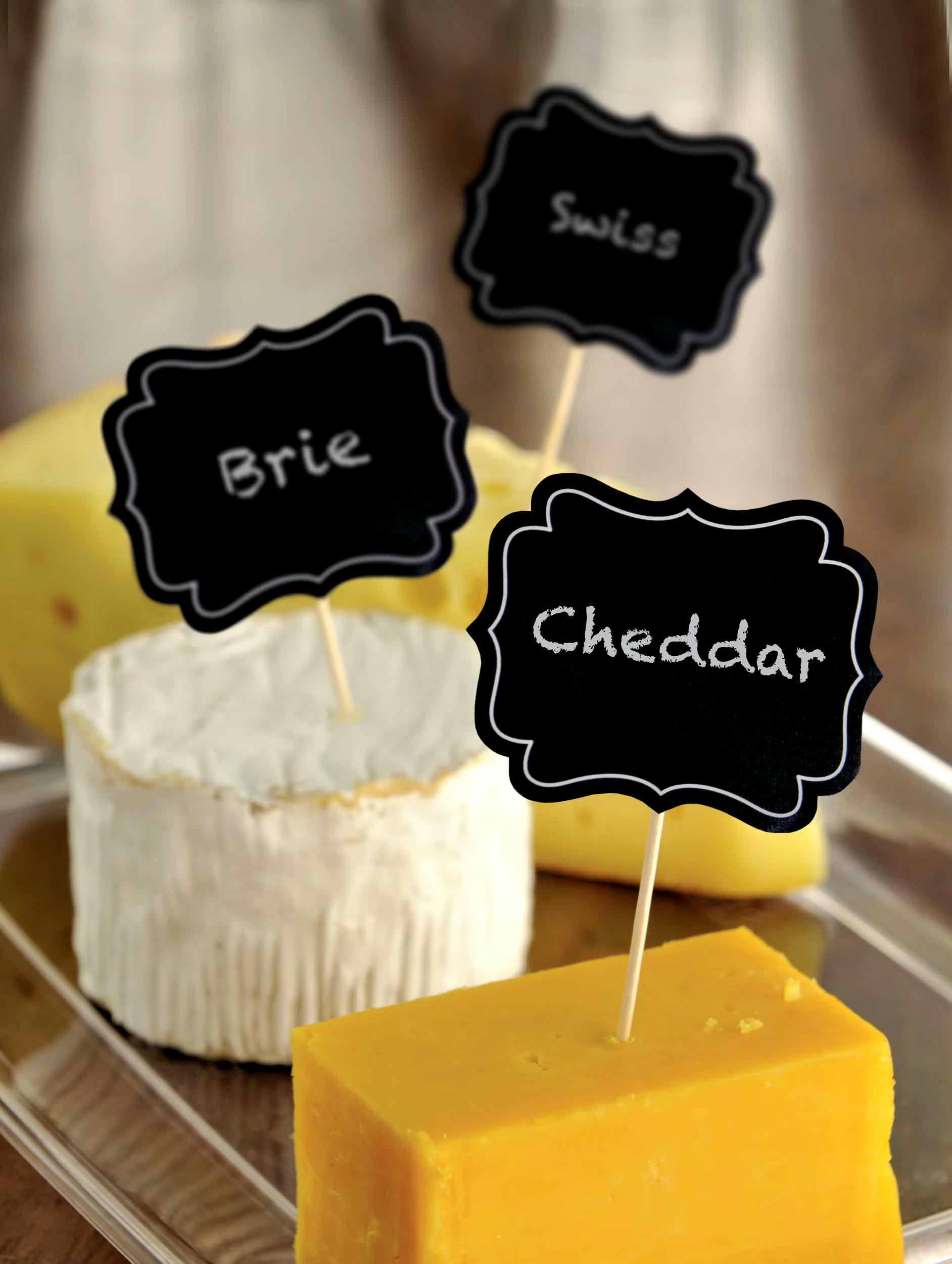 Customizable Chalkboard Label Party Picks, Black, 3.5-in, 24-pk, for Baby Shower/Birthday Party/New Year's Eve