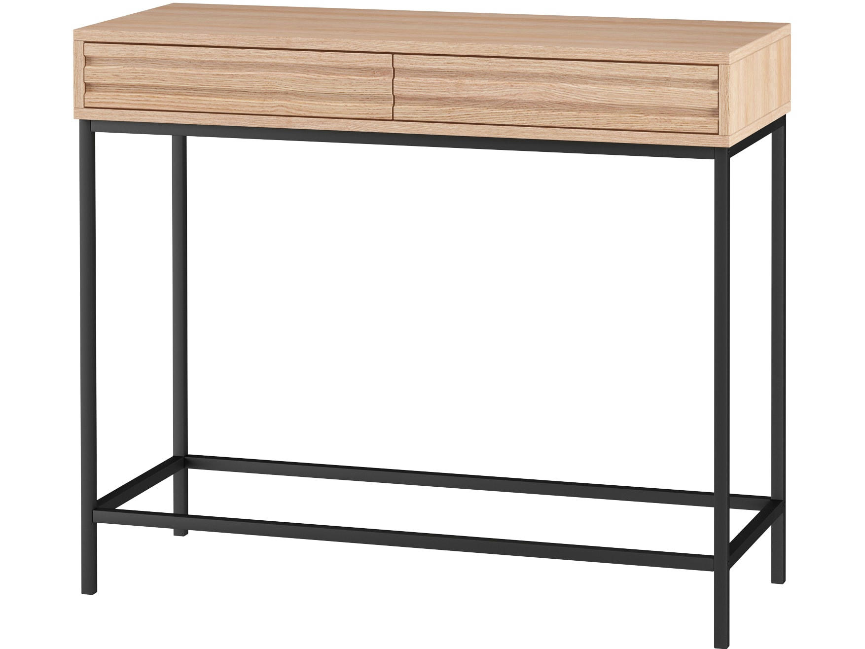 CELINE - Console 2 tiroirs en panneaux de particules chêne