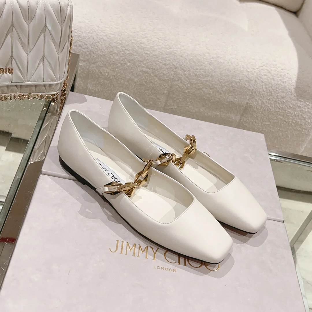 Jimmy Choo  Diamond Leather Round Head Slide Sandal
