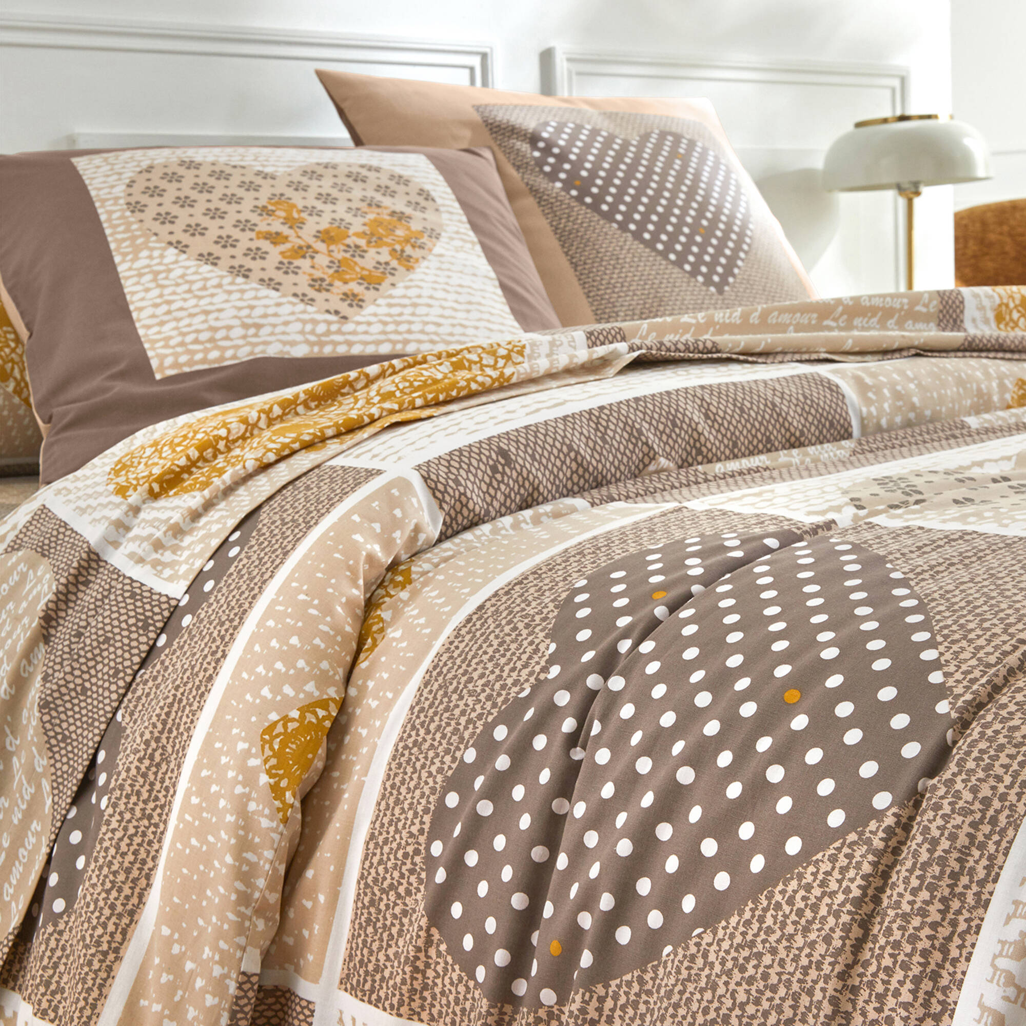 Linge de lit Lovely en flanelle imprimé coeurs