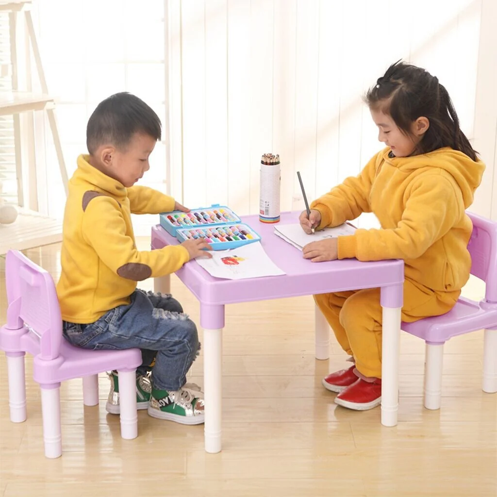 Plastic Kids Table And 2 Chairs Set
