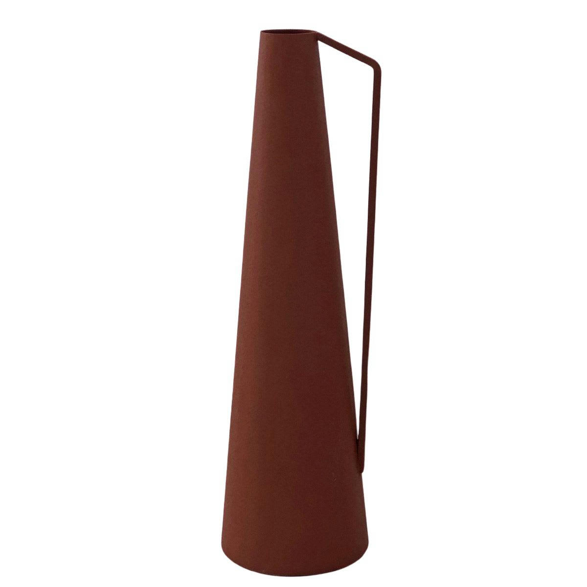 - Vase conique à anse en métal