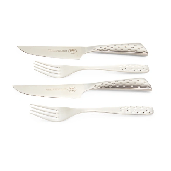 Steak-Besteck-Set, 2x Messer/2x Gabel, Edelstahl