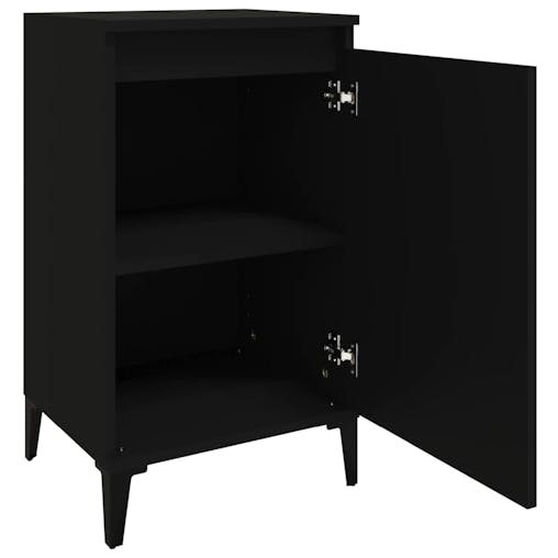 NNEVL Bedside Cabinets 2 pcs Black 40x35x70 cm Engineered Wood