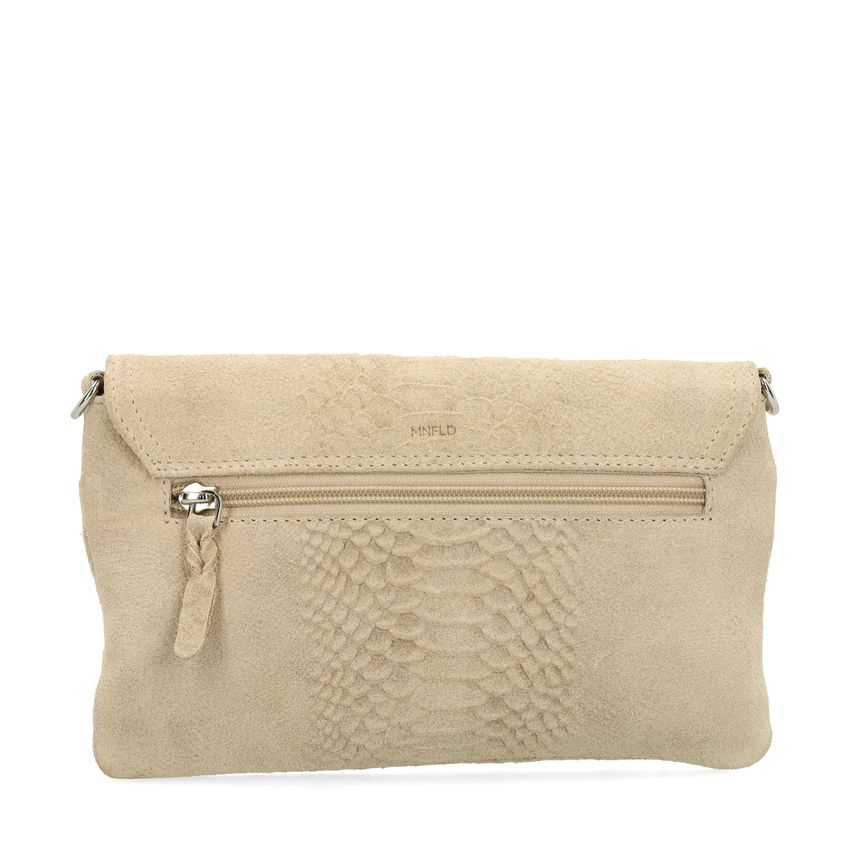Manfield Beige suède croco clutch