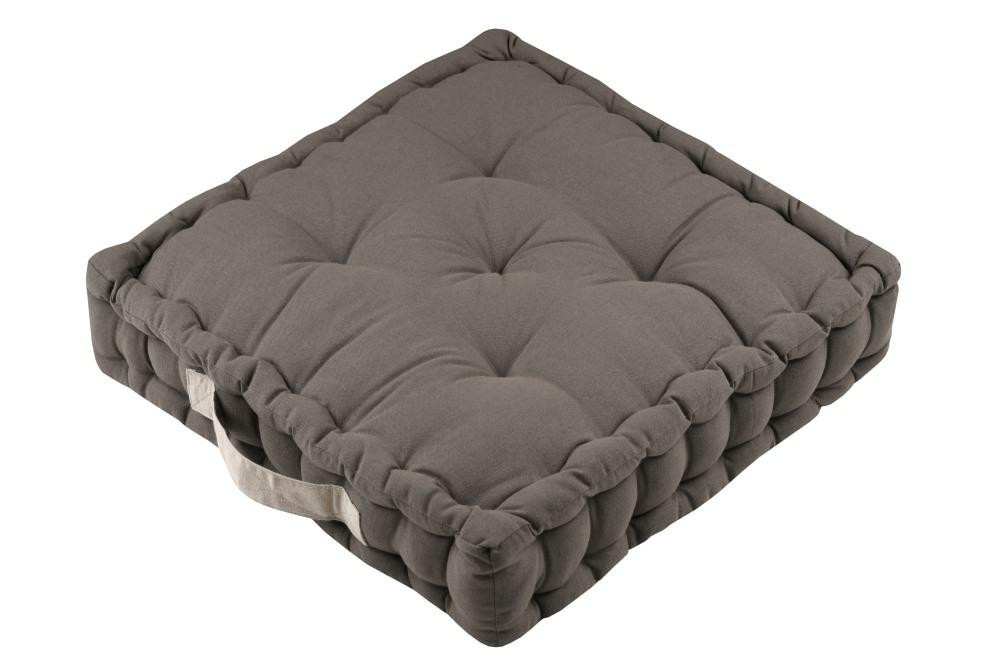 Poduszka podłogowa DUO 45x45 taupe jasny pikowana bawełna z uchwytem