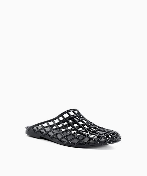 Honni Black - Jelly Woven Slip On Mules