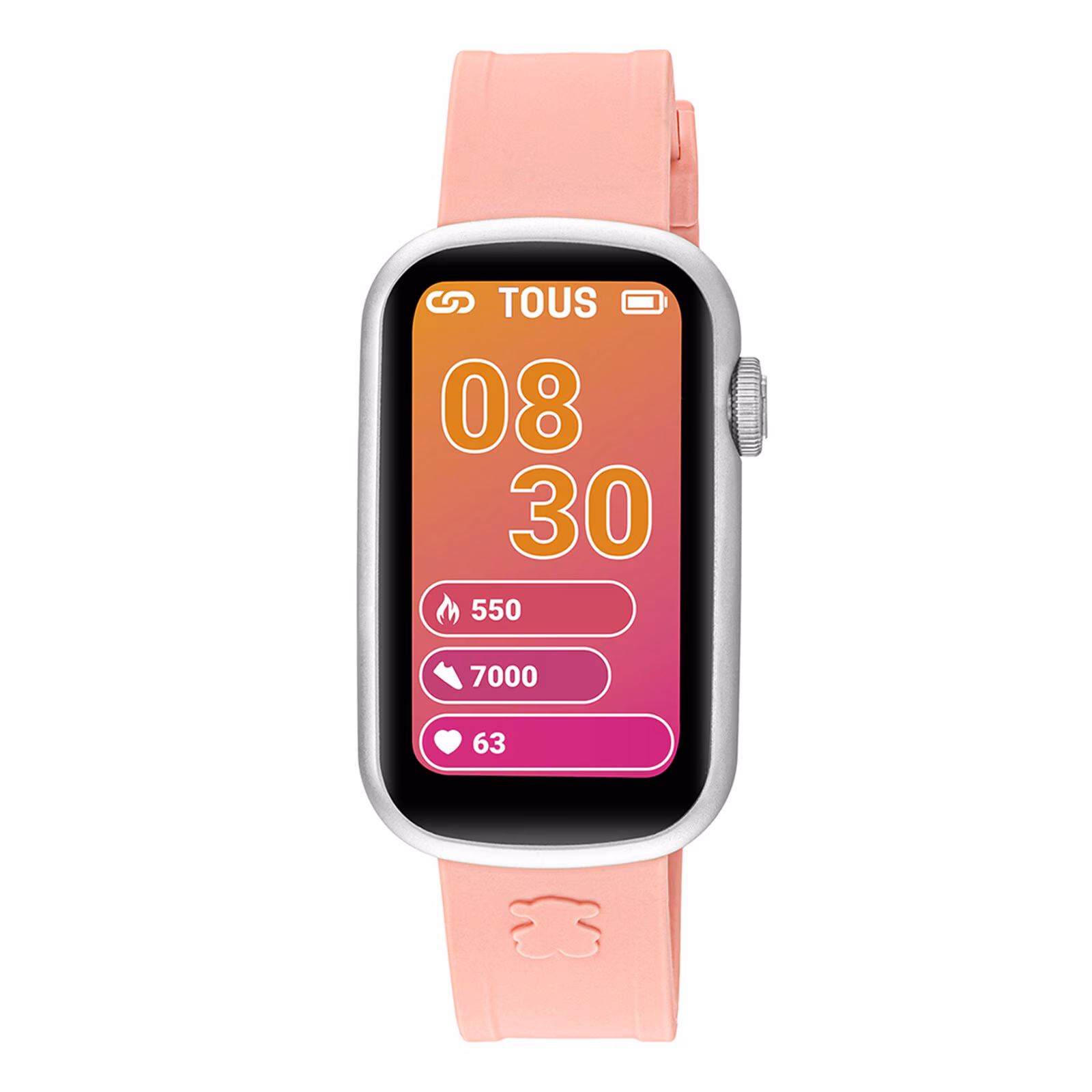 Reloj smartwatch con correa de nylon y correa de silicona rosa T-Band