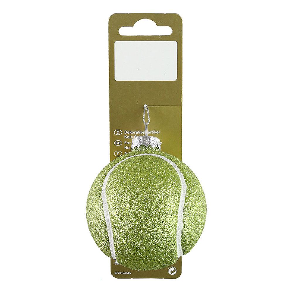 JULETREPYNT TENNISBALL GLITTER Ø6,5CM GRØNN
