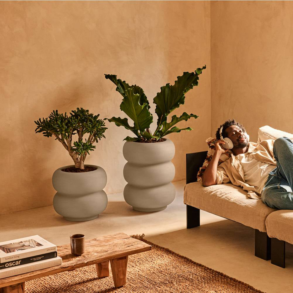 Elho Amber Roll High 43 - Balanced beige - Ø 43 x H 58 cm - Binnen en