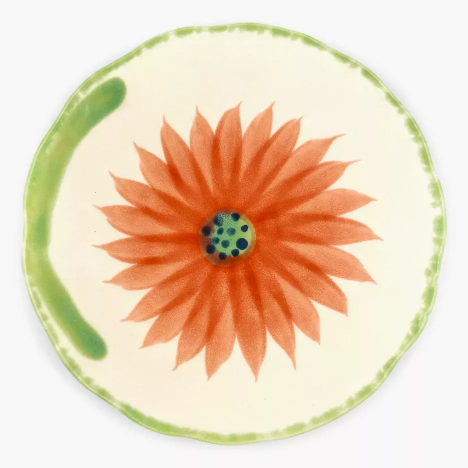 Talerz obiadowy kwiat SALT&PEPPER FLEUR 27.5 cm pomarańczowy kamionkowy