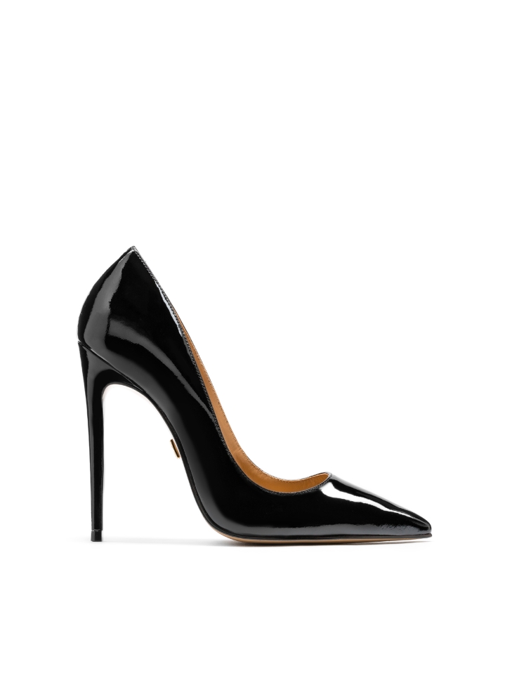 Elegant patent leather pumps on a sleek heel