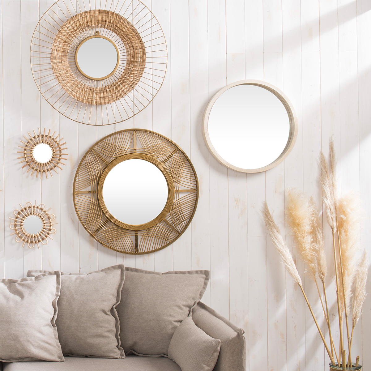 Mirror"Ina" Bamboo, D.89 cm