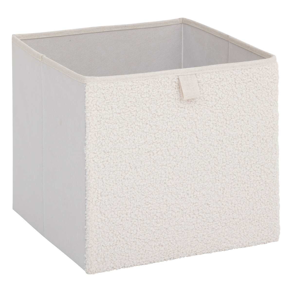 Caixa de arrumação branco em bouclé 31x31cm