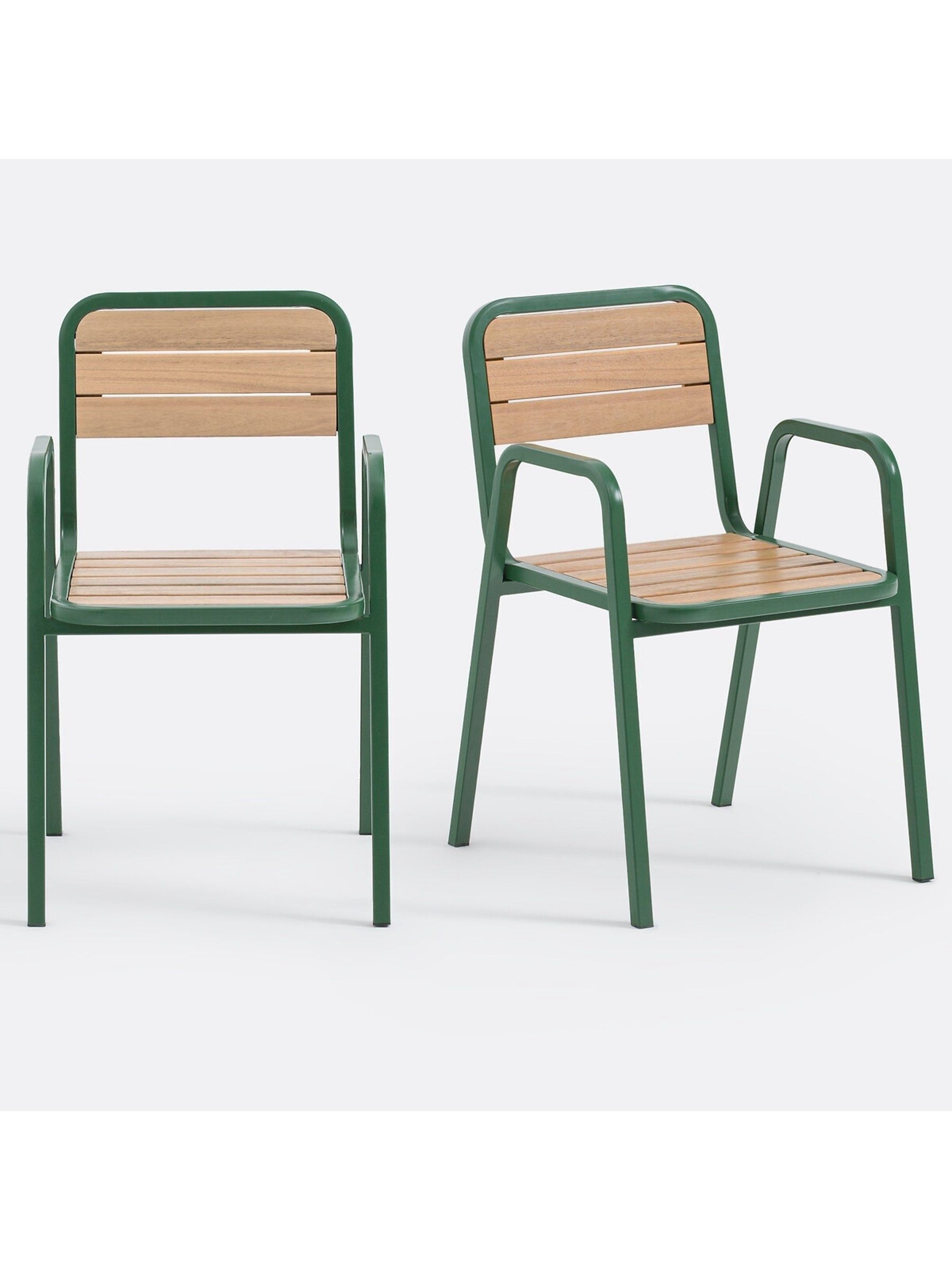 La Redoute Intérieurs Set of 2 Acacia Green Jaja Metal Garden Amchairs