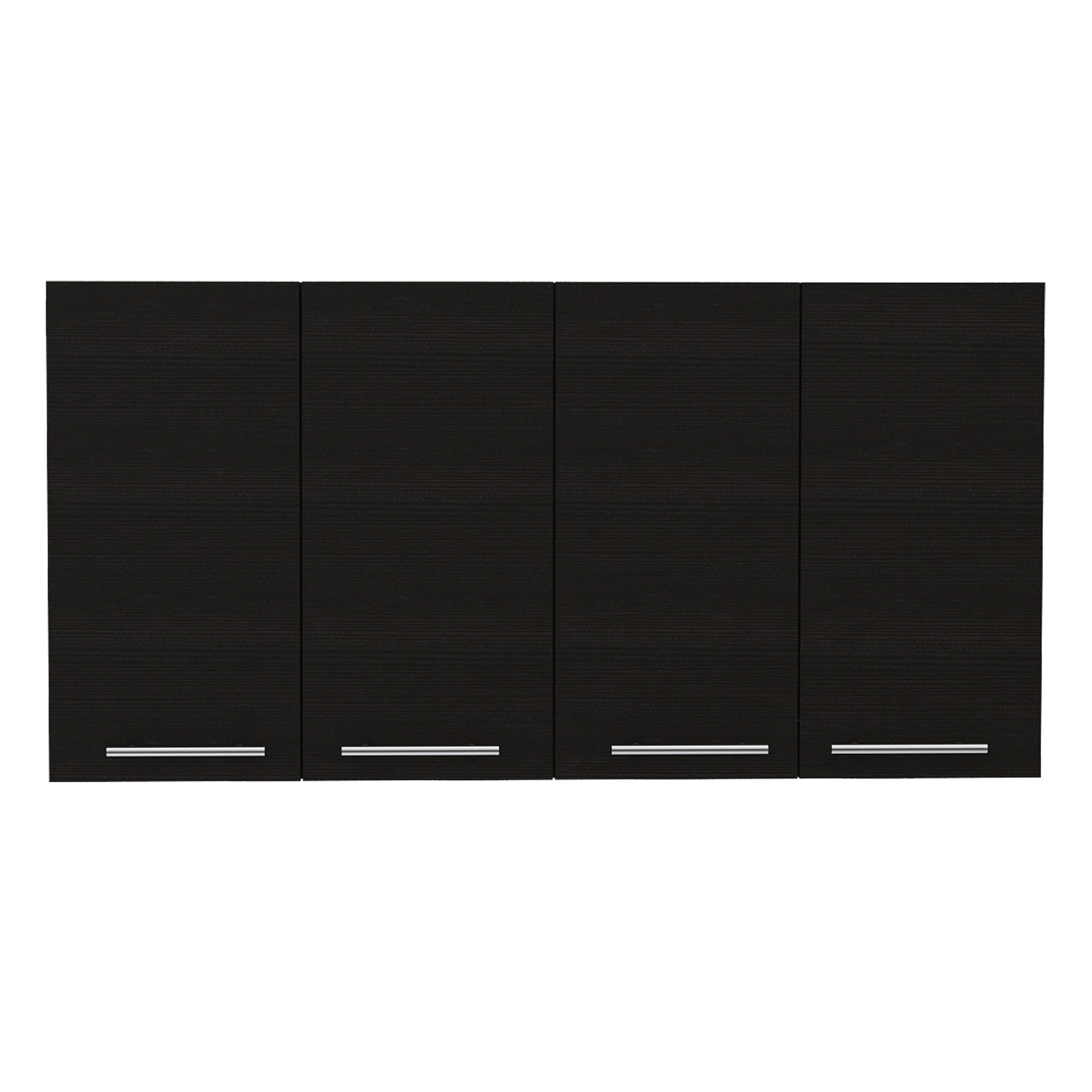 HomeRoots 47 Black Wood Wall Mounted Accent Cabinet With Four Doors