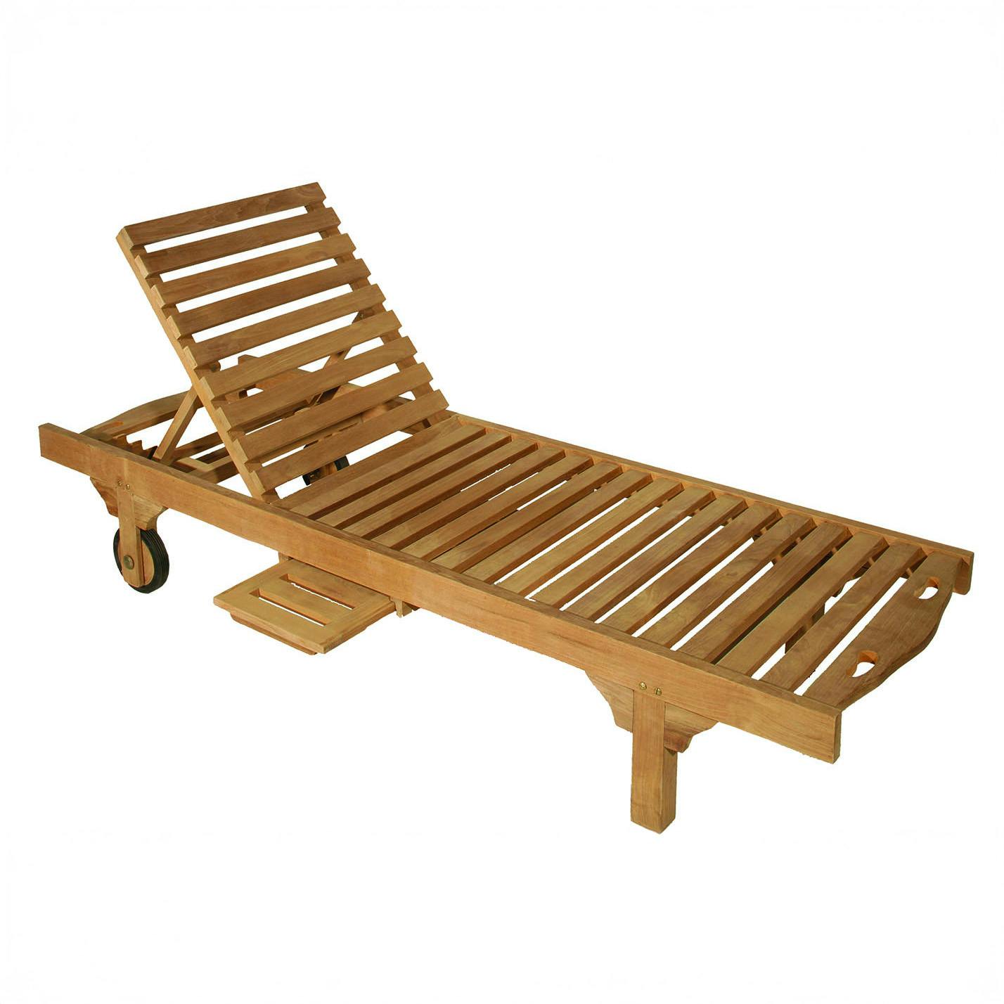 Bain de soleil transat jardin en Teck massif 205cm SUMMER