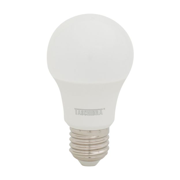 LÂMPADA LED BULBO A60 E27 7W 6500K 127 220V LUZ BRANCA TASCHIBRA