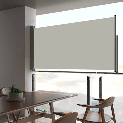 NNEVL Patio Retractable Side Awning 80x300 cm Cream