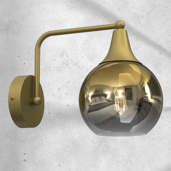 Kinkiet mosiądz-złoty GOLD 1xE27x60W wym:21x27x15cm IP20 Milagro