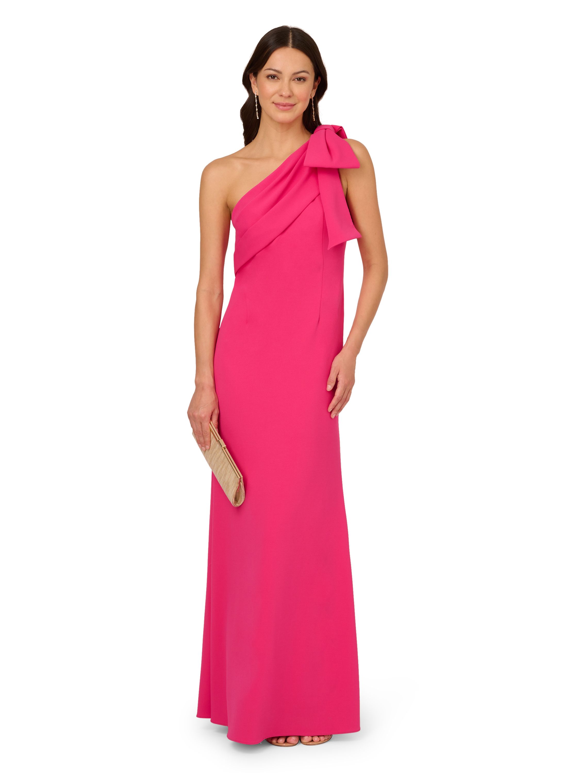 Adrianna Papell Stretch Crepe Long Dress