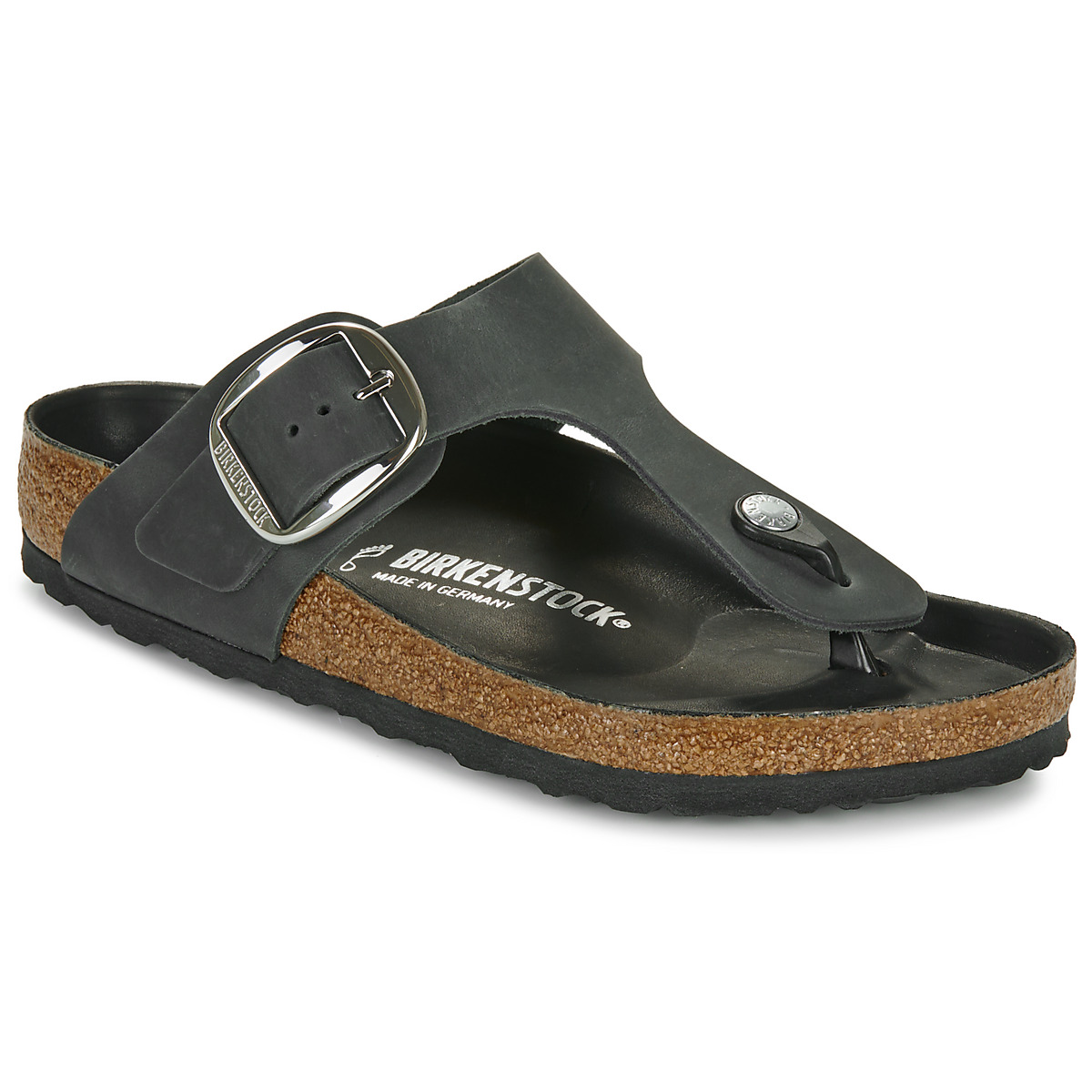 BIRKENSTOCK - Gizeh Big Buckle - Leather / Oiled /  black / Regular