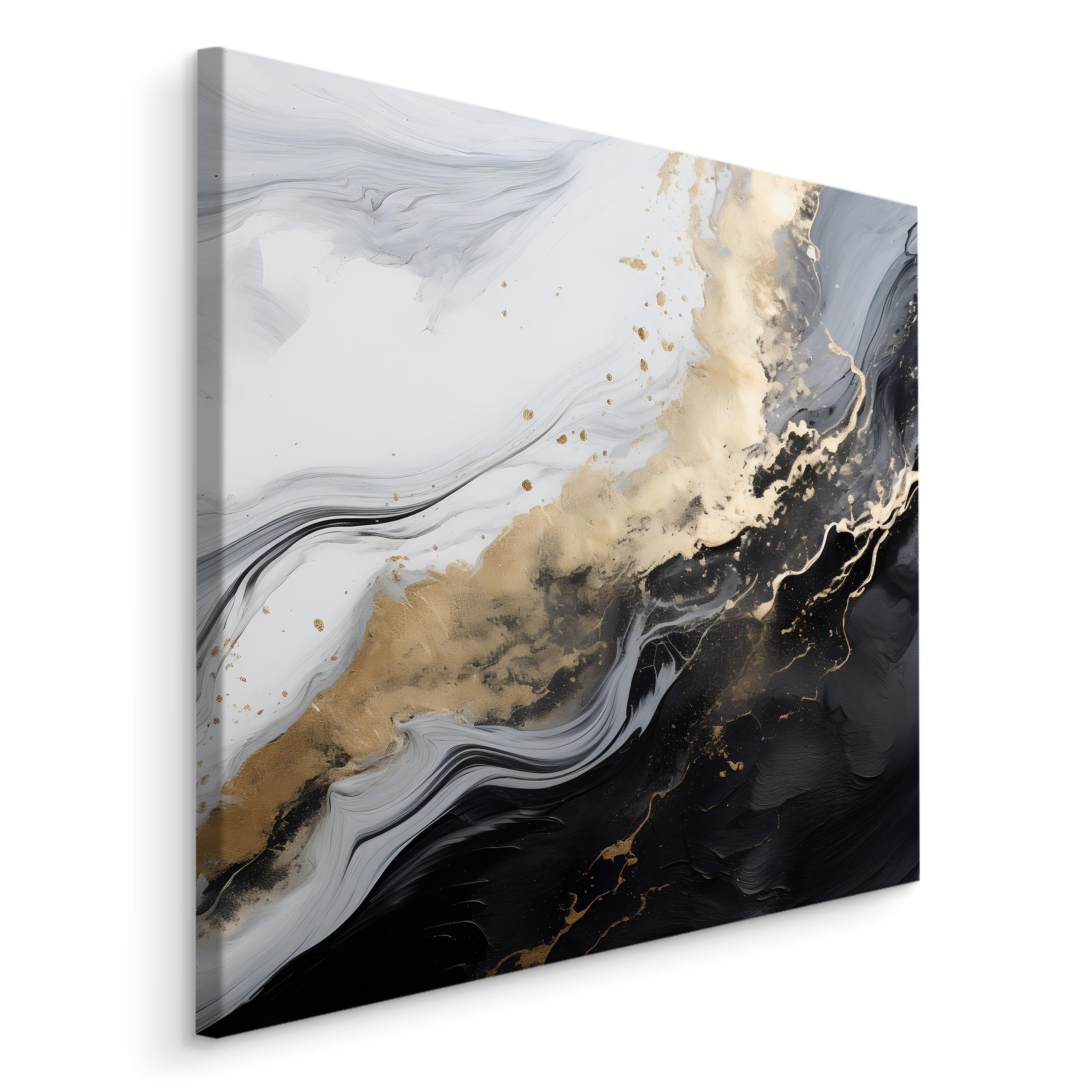 Obraz Abstrakcyjny Marmur W Czarno-Białych Kolorach 30x30cm