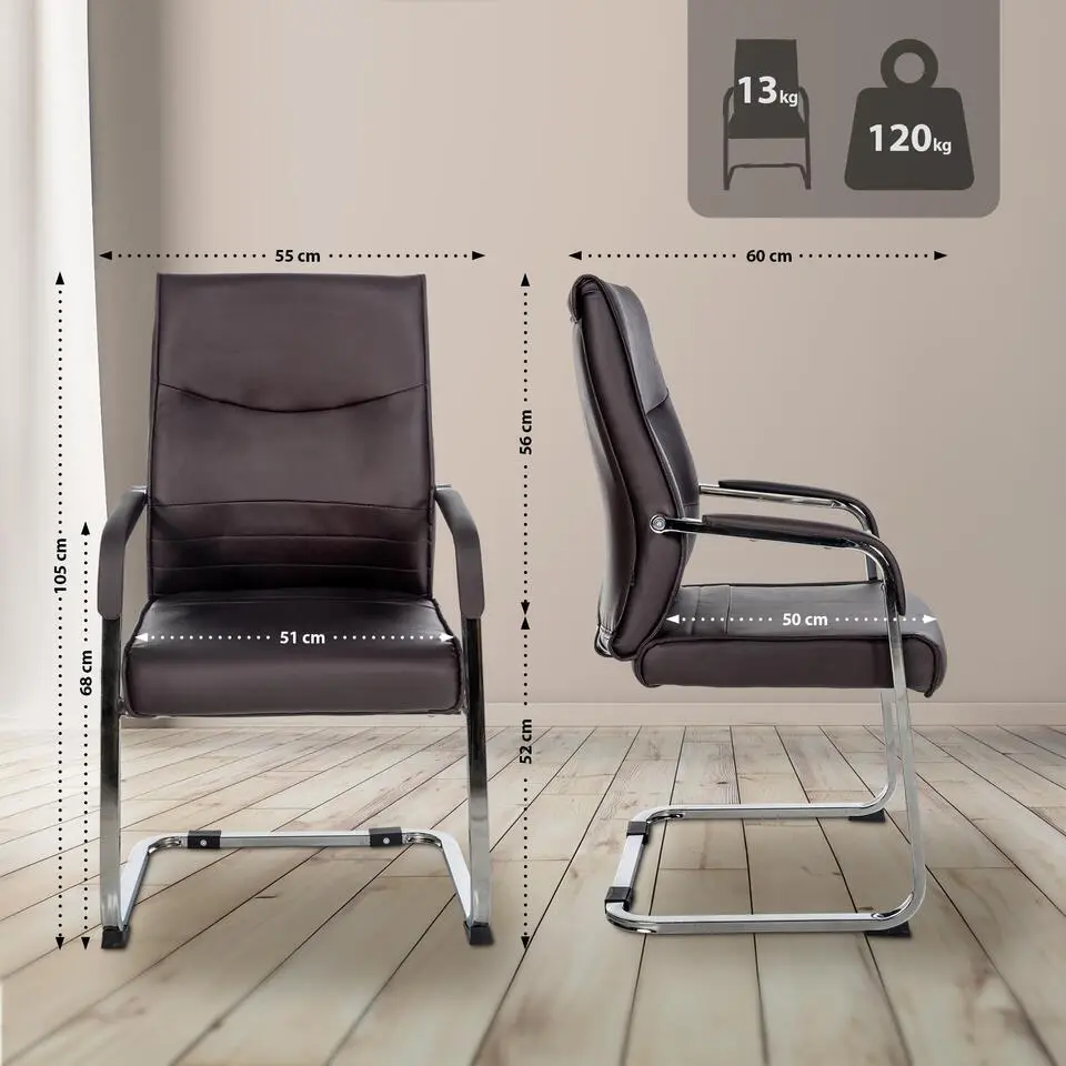 CLP Set van 2 Eetkamerstoel Hobart Kunstleer - bruin