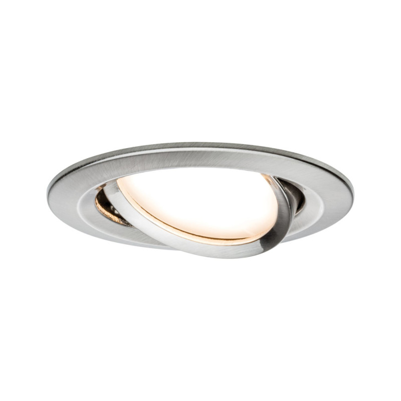 Spot encastrable LED Nova acier brossé blanc chaud IP23 6 W PAULMANN