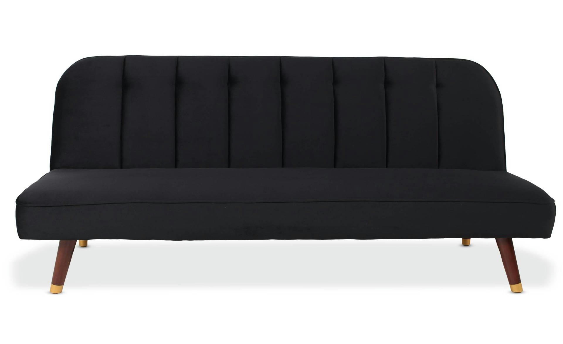 OLYMPIA - Canapé convertible clic-clac velours noir
