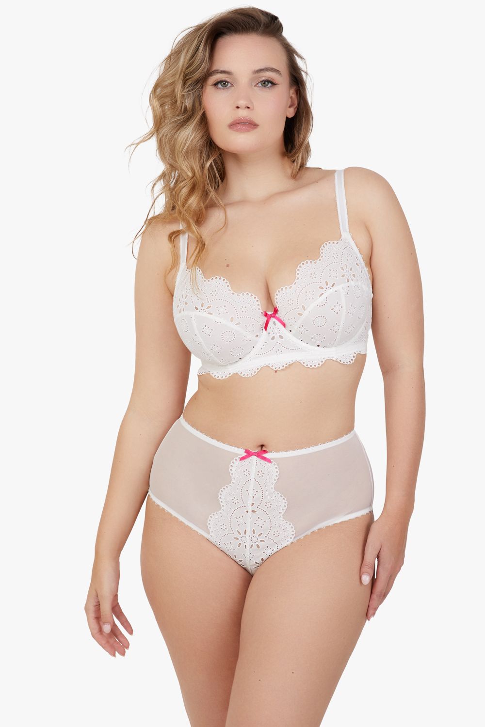 Playful Promises Camille White Broderie High Waisted Brief