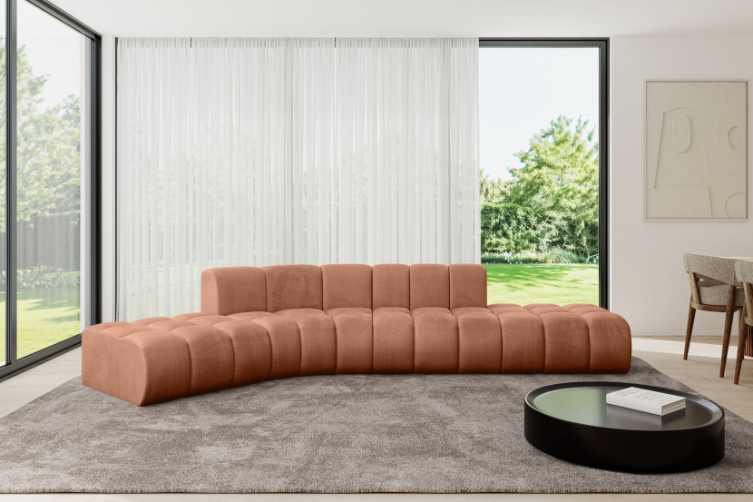 Narożnik lewostronny modułowy Solven-L1 - 380x174x70 cm Morelowy