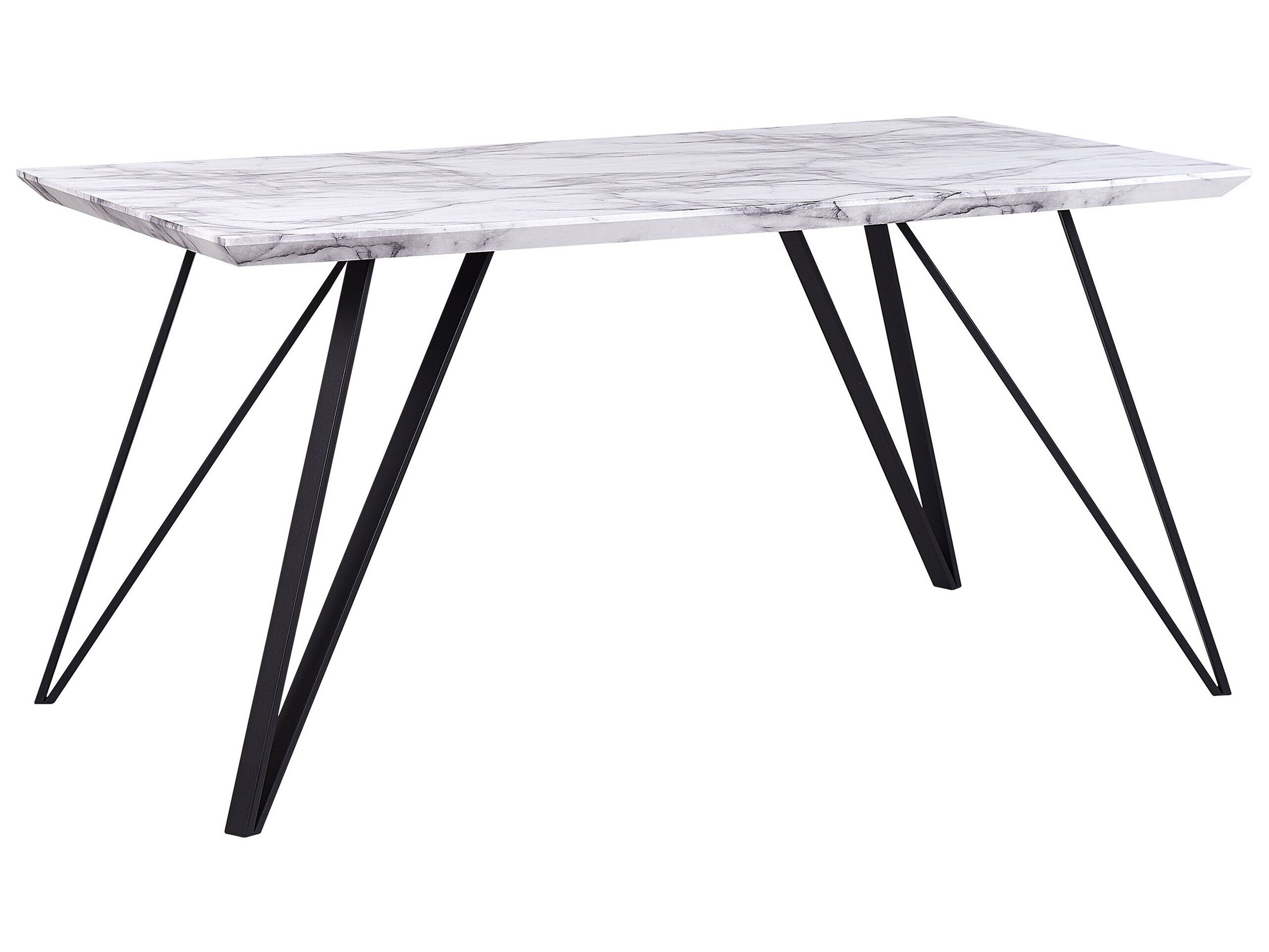 Stół do jadalni efekt marmuru 150x80 biały