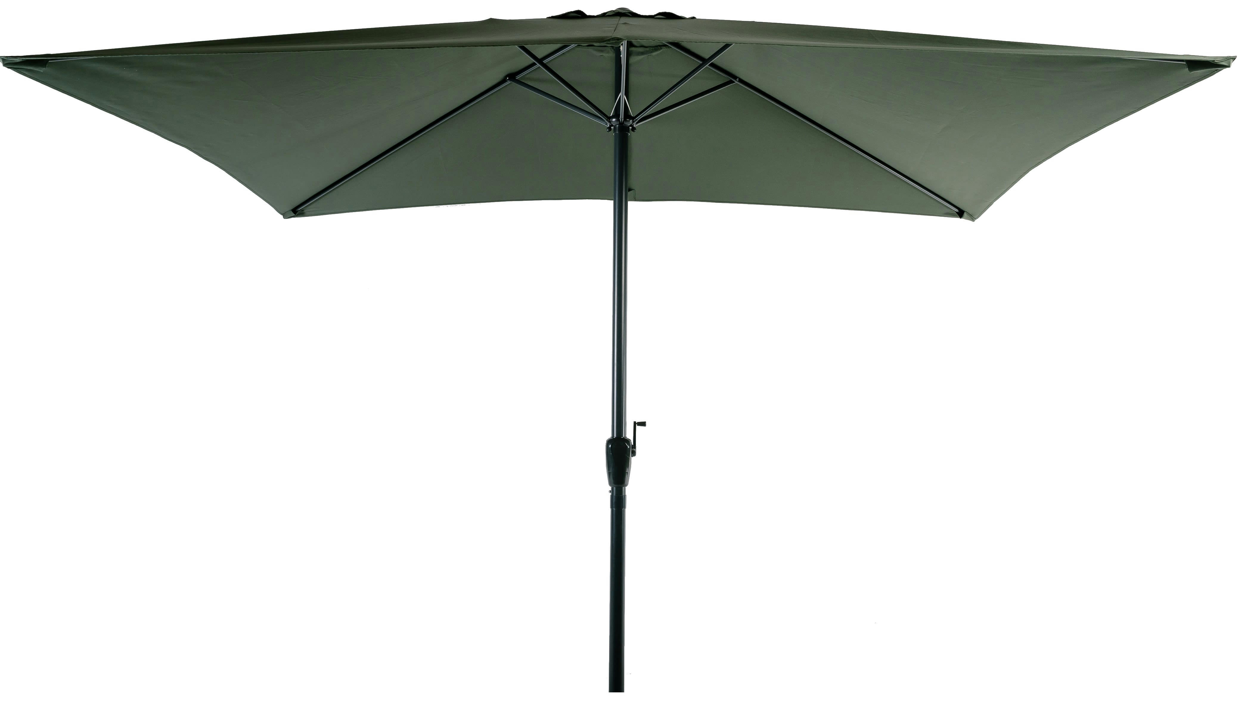 - Parasol rectangle 2x3M mat en aluminium gris anthracite et toile kaki