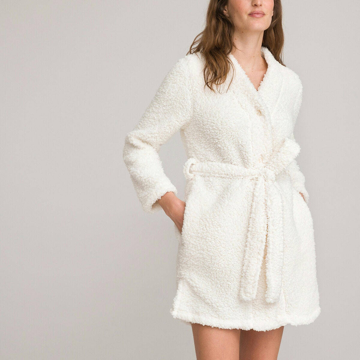 Veste d'intérieur, en maille polaire moutonnée