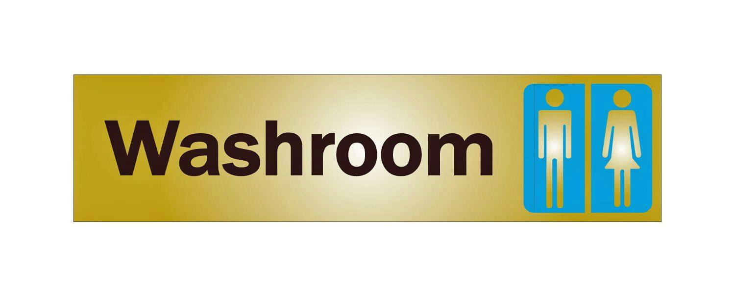 Sign Washroom, 2-in x 8-in