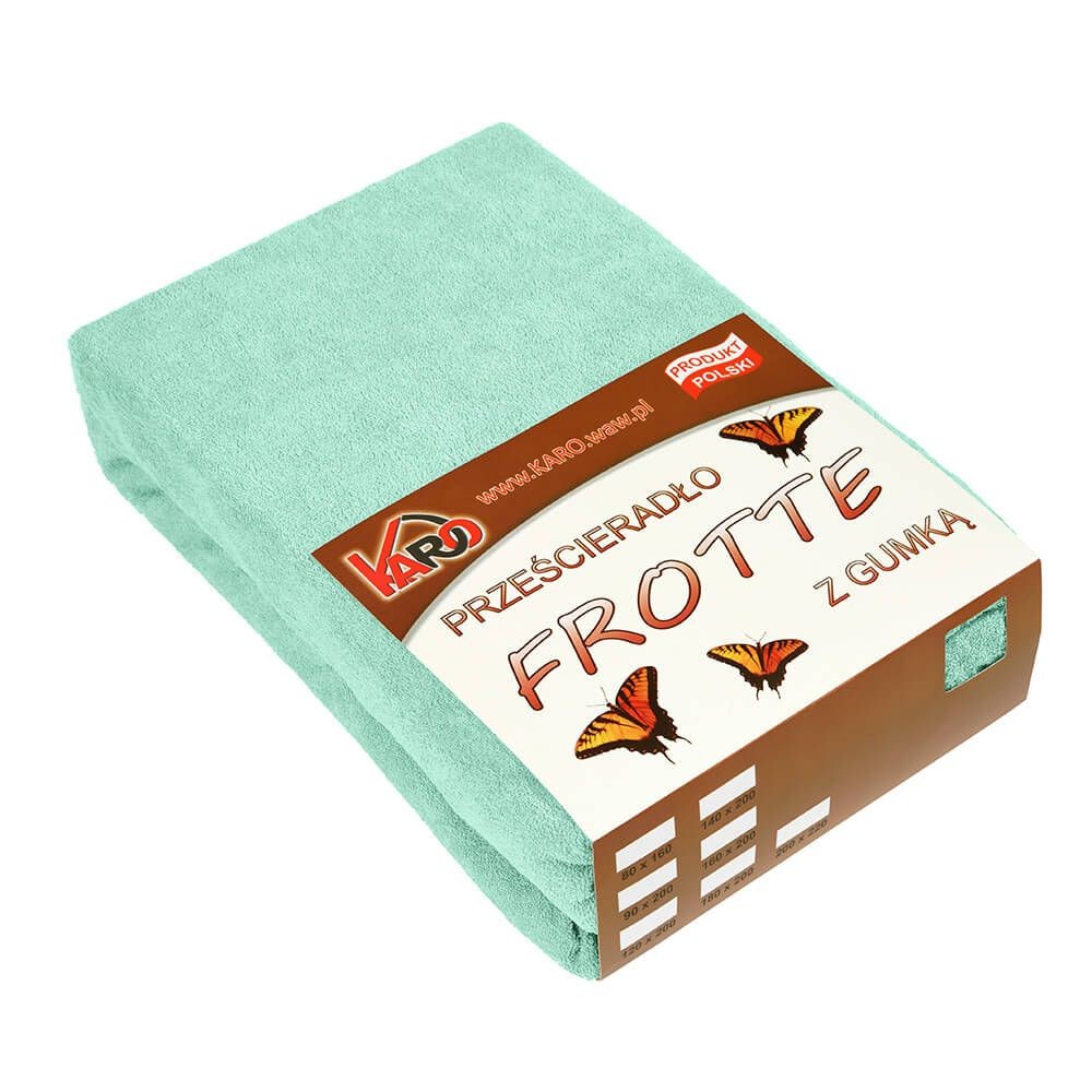 Prześcieradło frotte z gumką 70x140 pistacjowe 014 KARO