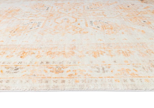 Mina Orange and Cream Transitional Washable Rug