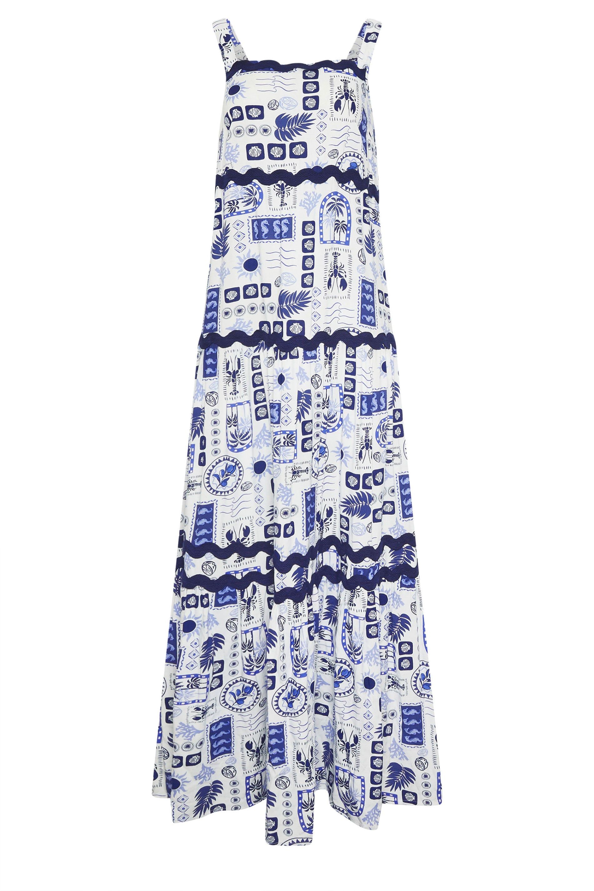 Long Tall Sally Tall Postcard Print Maxi Dress