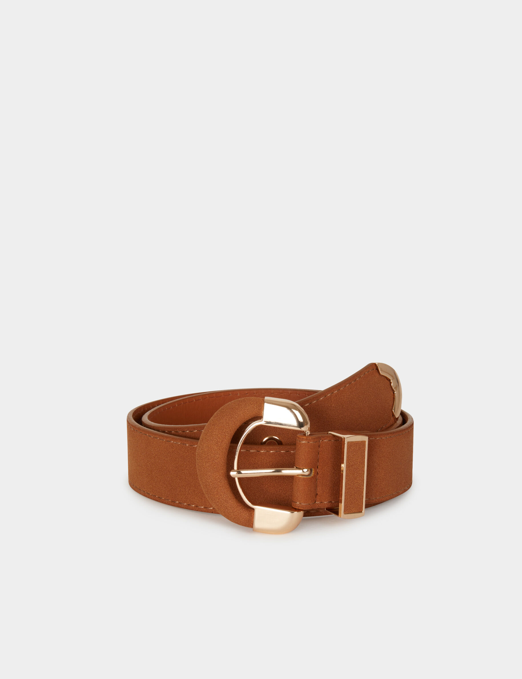 Wide Suede Belt Camel Women