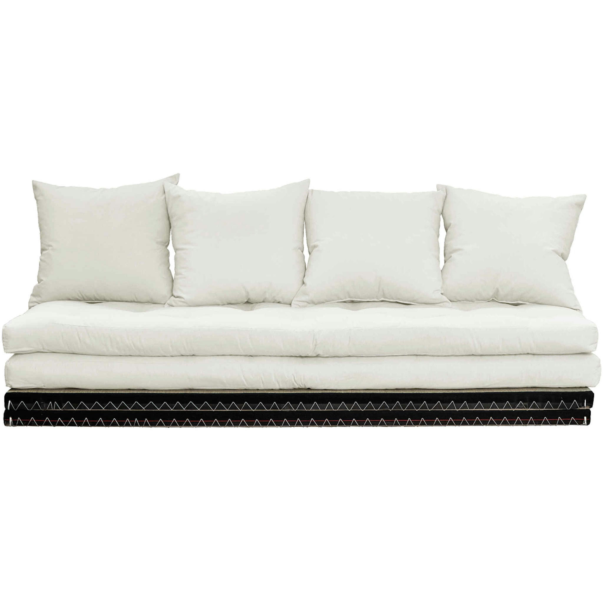 - Futon canapé lit 3 places 2x70x200 écru naturel