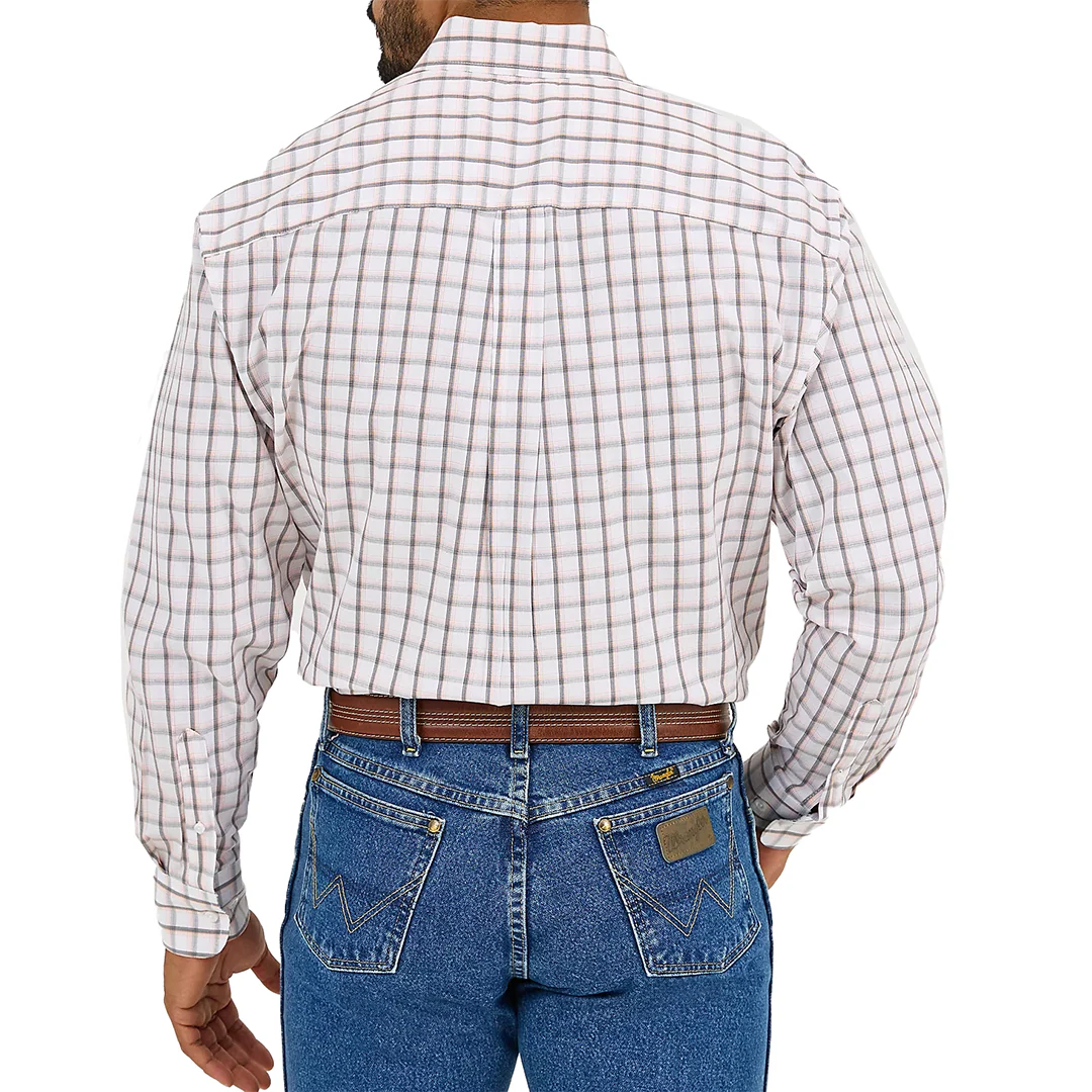 Мужская рубашка Wrangler George Strait в клетку с длинными рукавами и пуговицами