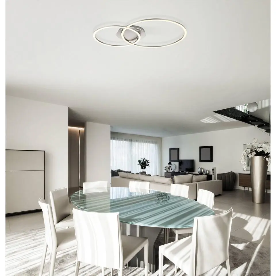 EGLO Palmaves 3 Plafonni&egrave;re - LED - 55 cm - Zilvergrijs