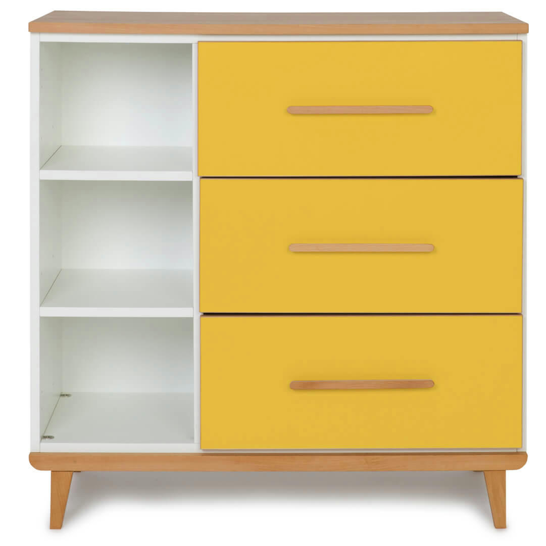 NADO - Commode 3 tiroirsjaune soleil