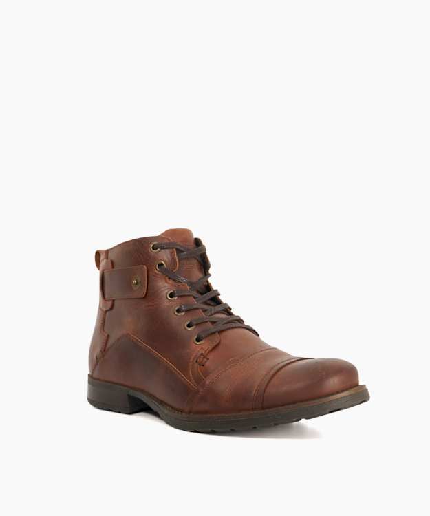 Simon Tan - Wide Fit Leather Lace Up Chukka Boots