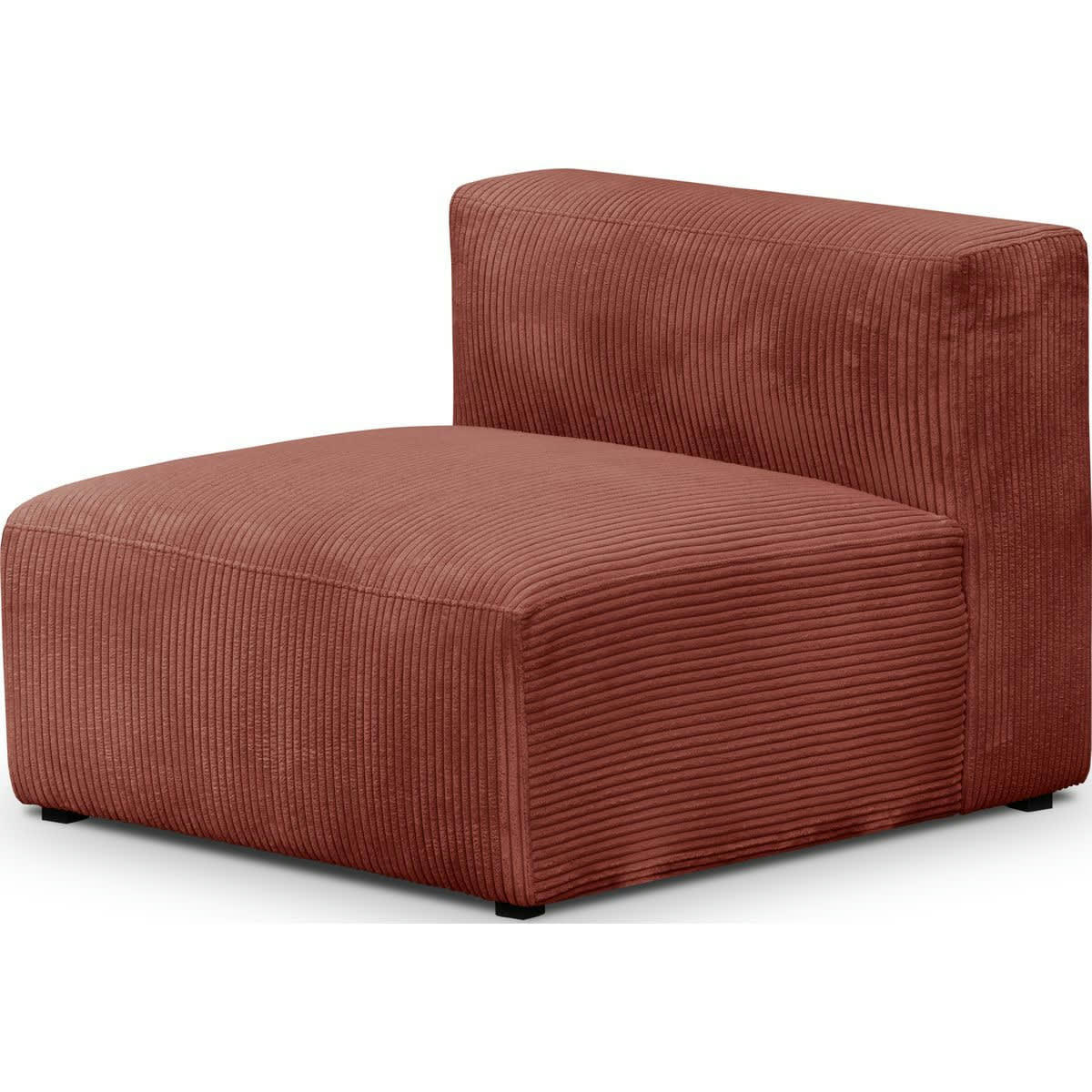 MODULO NEW - Chauffeuse sans accoudoirs modulable en velours côtelé rouille